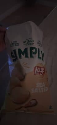 Lays Simply Sea Salted Thick Cut Potato Chips 8.5 Ounce Plastic Bag