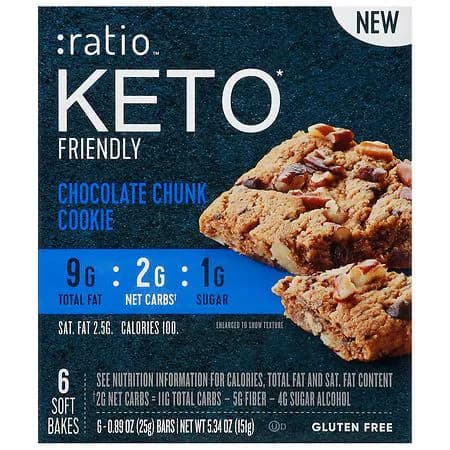 :ratio Keto Friendly Chocolate Chunk Cookie Soft Bakes 6 Count